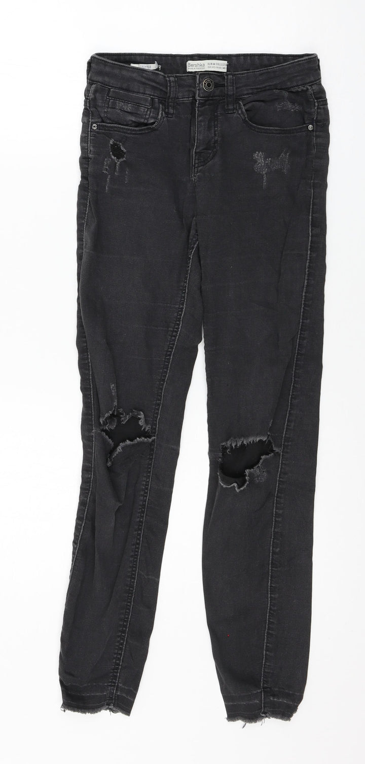Bershka Womens Grey  Denim Skinny Jeans Size 6 L27 in