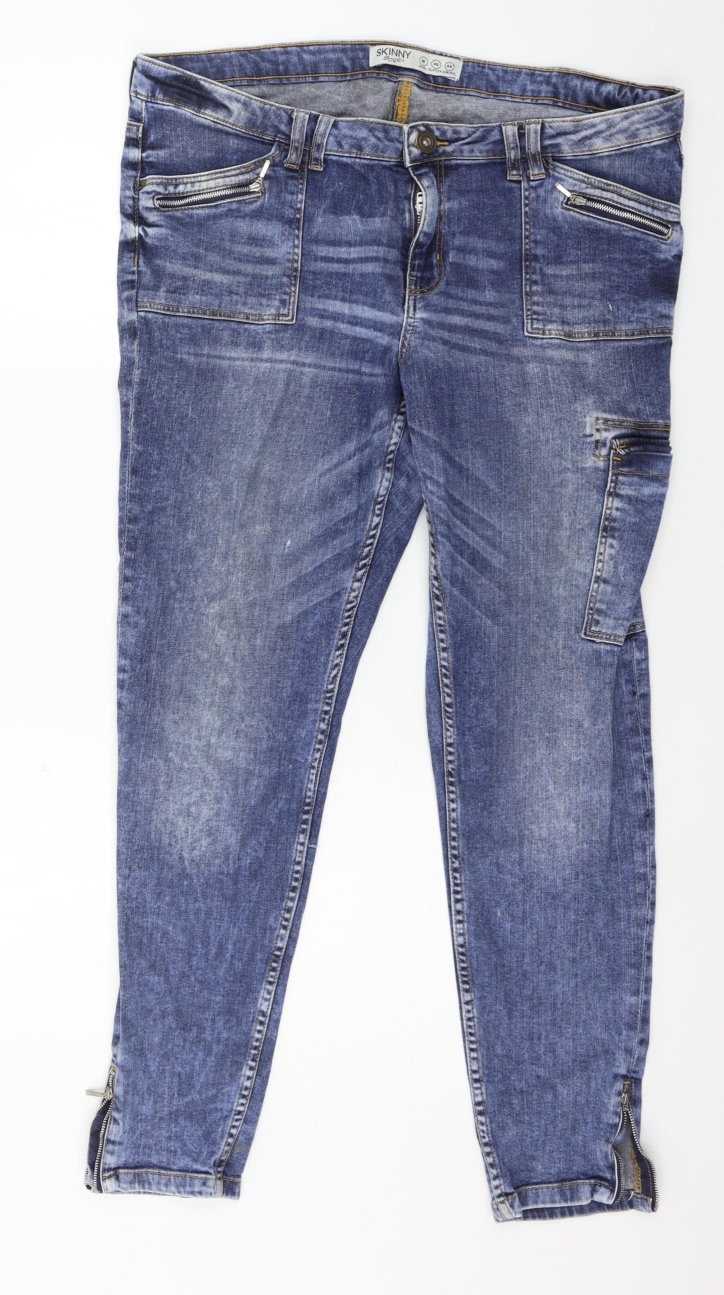 Denim & Co. Womens Blue  Denim Tapered Jeans Size 18 L29 in