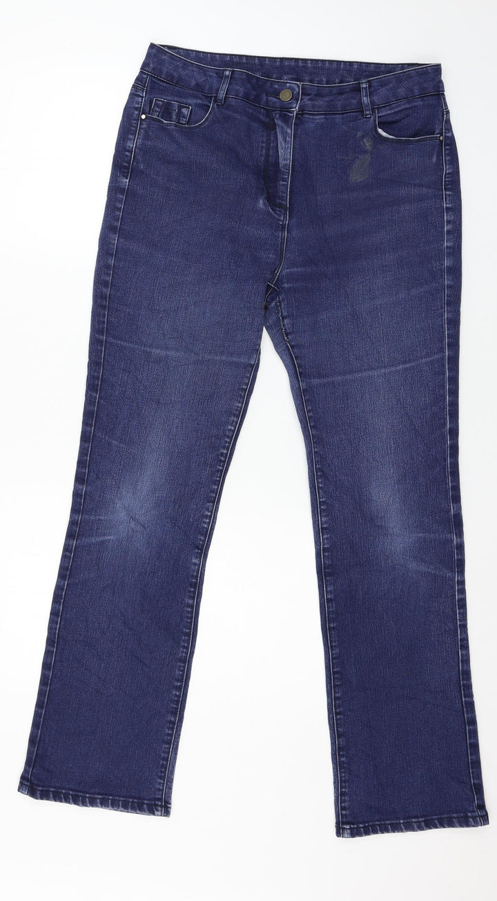 Preworn Womens Blue Denim Straight Jeans Size 12 L28 in