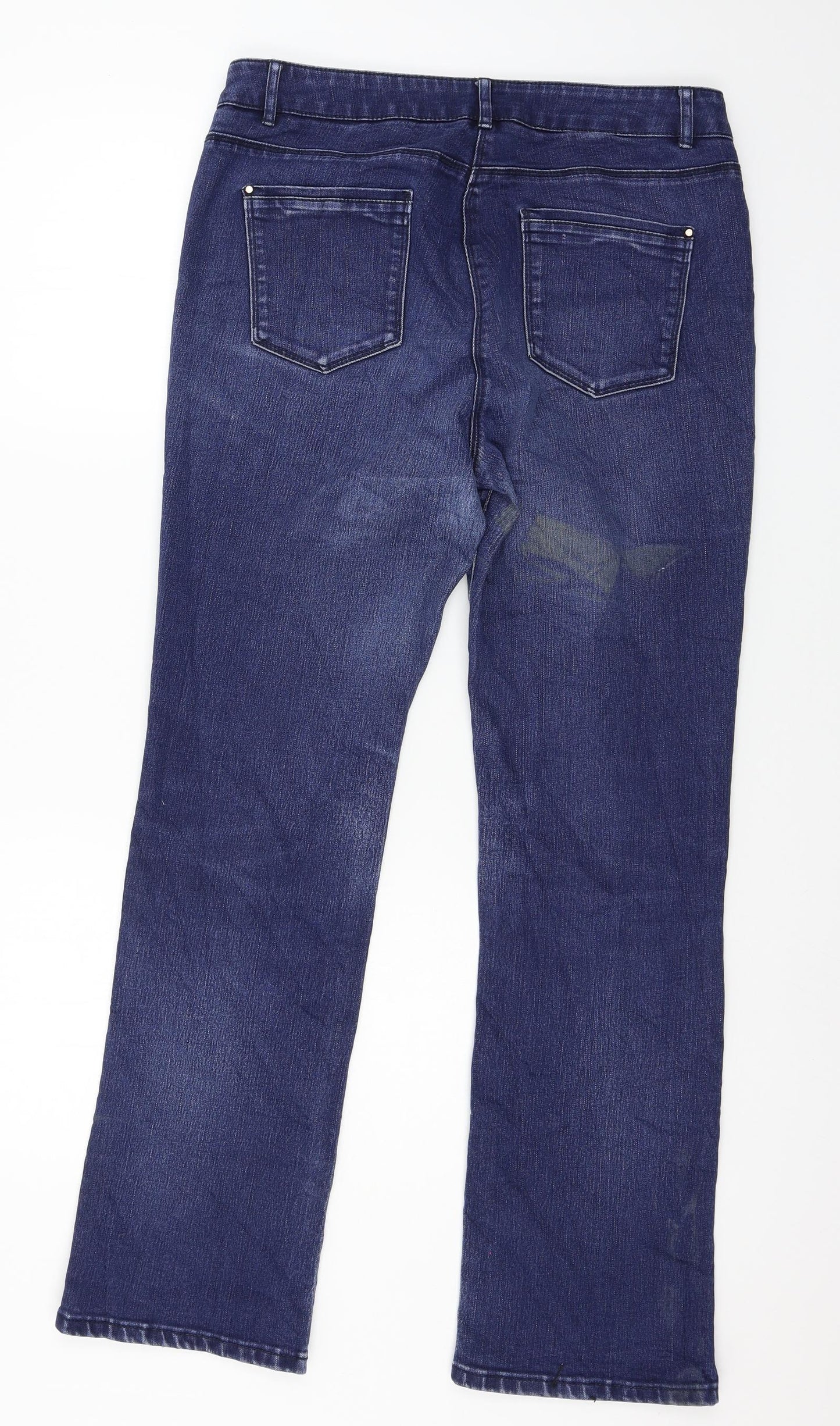 Preworn Womens Blue  Denim Straight Jeans Size 12 L28 in