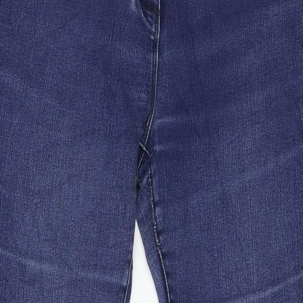 Preworn Womens Blue  Denim Straight Jeans Size 12 L28 in