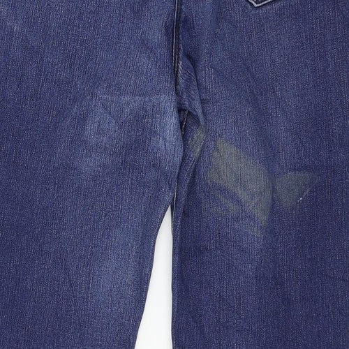 Preworn Womens Blue  Denim Straight Jeans Size 12 L28 in
