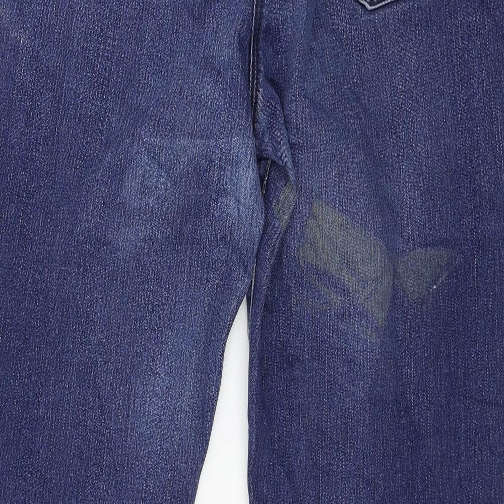 Preworn Womens Blue  Denim Straight Jeans Size 12 L28 in
