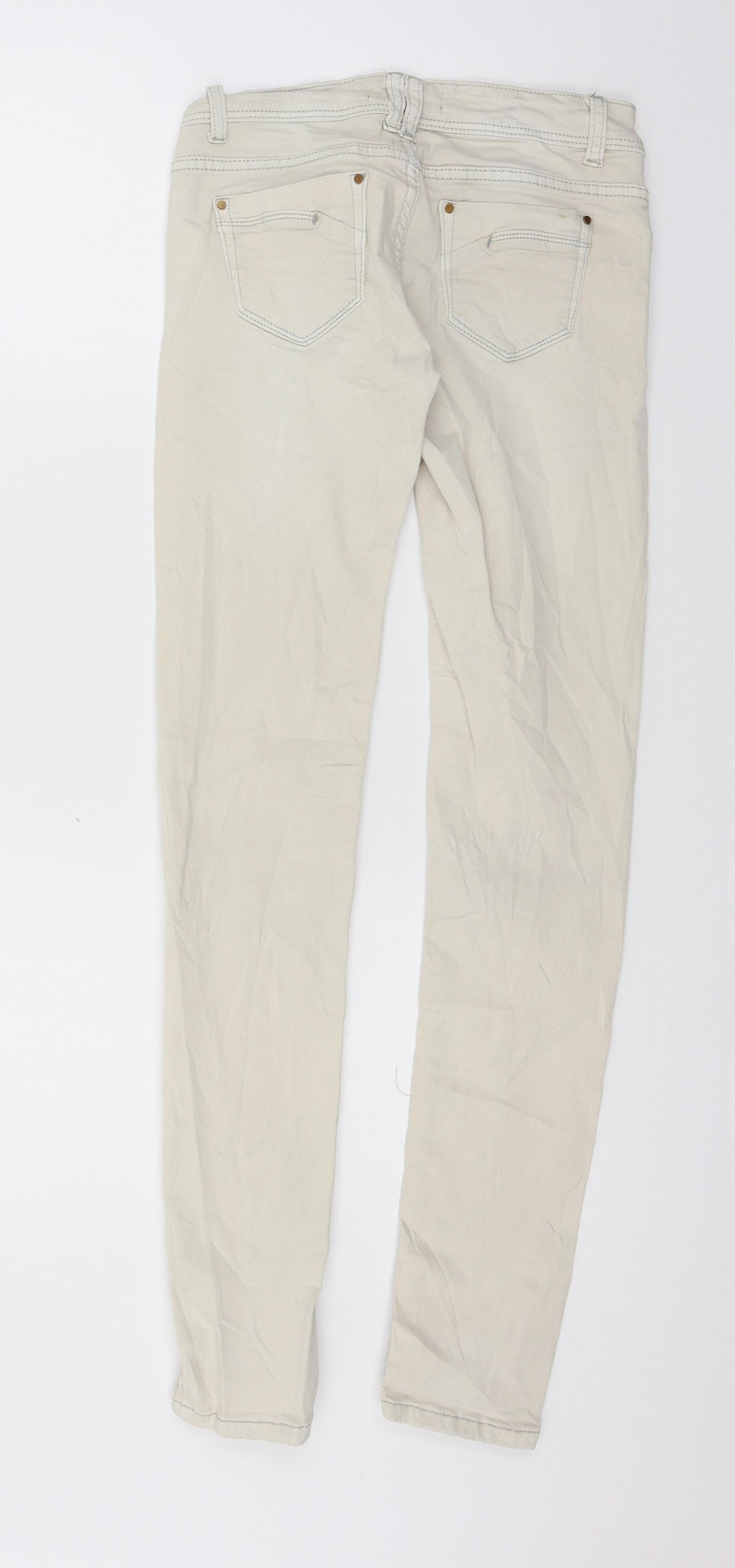 Monday Womens Ivory  Denim Skinny Jeans Size 8 L29 in