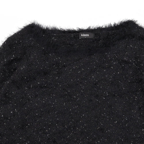 Klass Womens Black   Pullover Jumper Size L