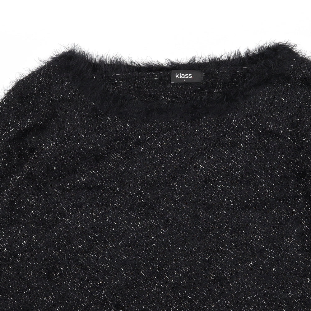 Klass Womens Black   Pullover Jumper Size L