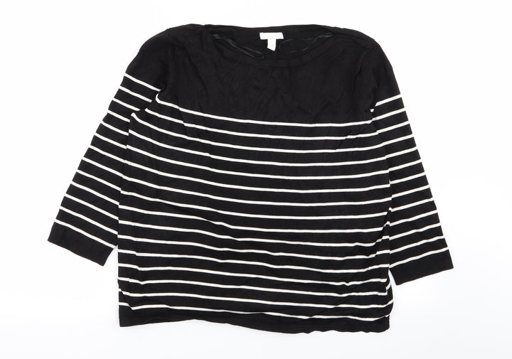 H&M Womens Multicoloured Striped  Pullover Jumper Size L