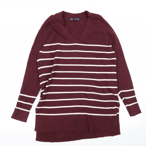 M&S Womens Multicoloured Striped  Pullover Jumper Size 10