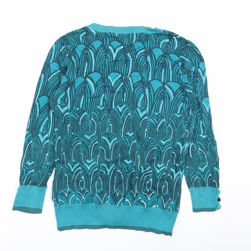 Per Una Womens Multicoloured Geometric  Cardigan Jumper Size 10