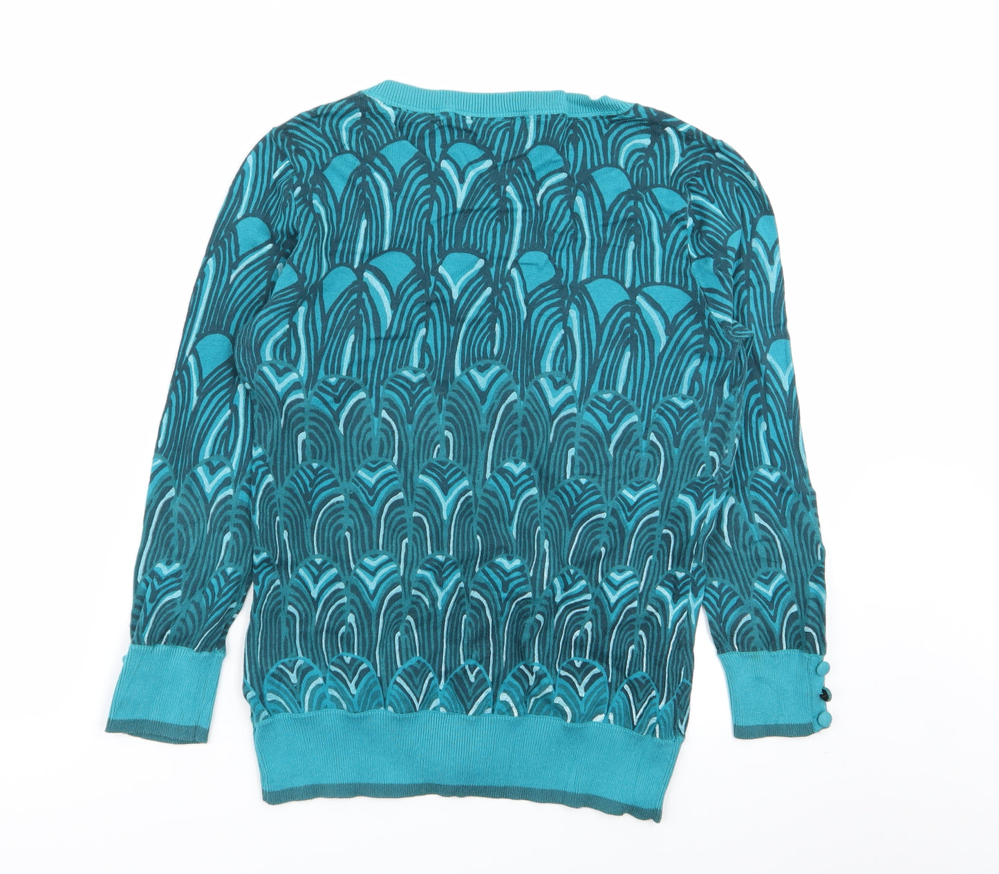 Per Una Womens Multicoloured Geometric  Cardigan Jumper Size 10