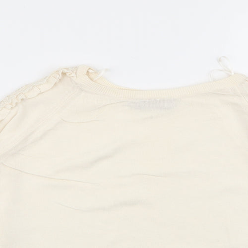 Per Una Womens Ivory Floral  Pullover Jumper Size 10