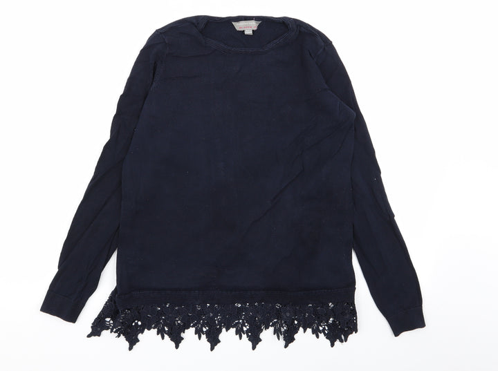 Dorothy Perkins Womens Blue Floral Pullover Jumper Size 10