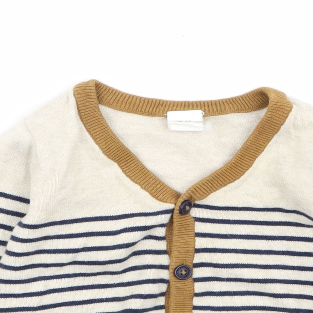 H&M Boys Multicoloured Striped  Cape Jumper Size 6-9 Months