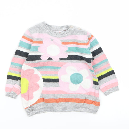 Boboli Girls Multicoloured Striped  Pullover Jumper Size 0-3 Months