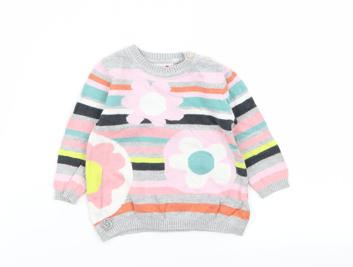 Boboli Girls Multicoloured Striped  Pullover Jumper Size 0-3 Months