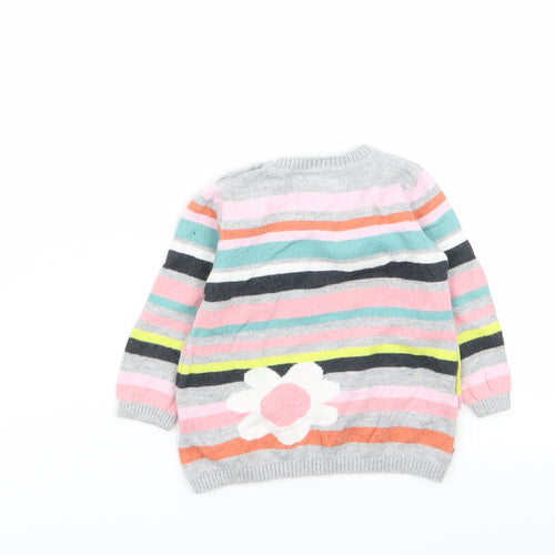 Boboli Girls Multicoloured Striped  Pullover Jumper Size 0-3 Months