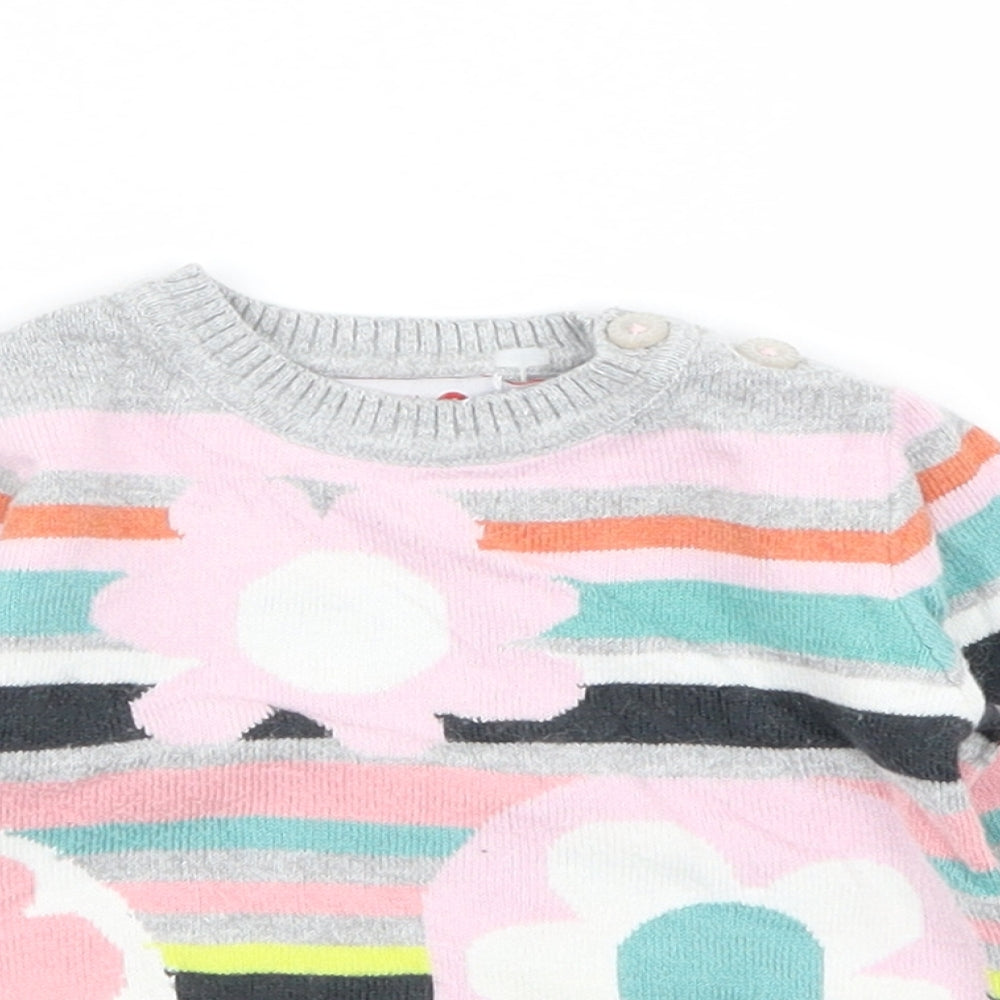 Boboli Girls Multicoloured Striped  Pullover Jumper Size 0-3 Months