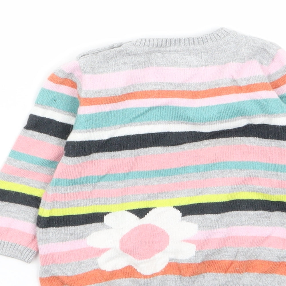 Boboli Girls Multicoloured Striped  Pullover Jumper Size 0-3 Months