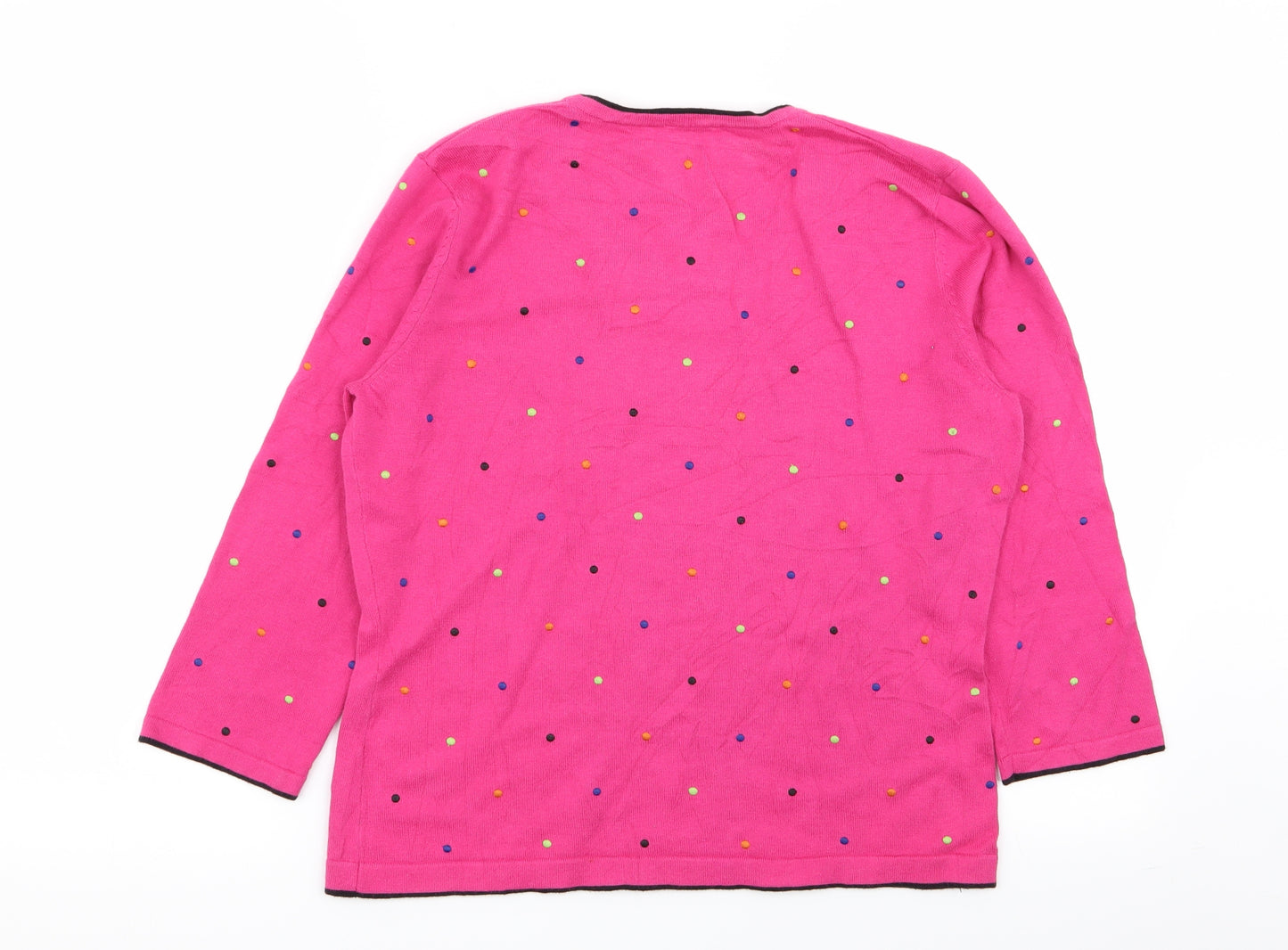 Viyella Womens Pink Polka Dot  Pullover Jumper Size M