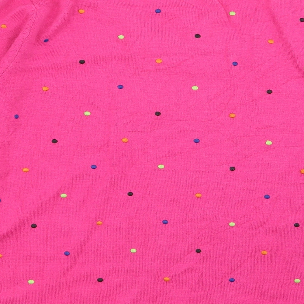 Viyella Womens Pink Polka Dot  Pullover Jumper Size M