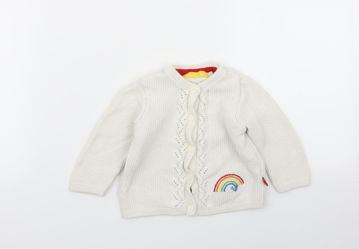 Little Bird Girls White   Cardigan Jumper Size 6-9 Months