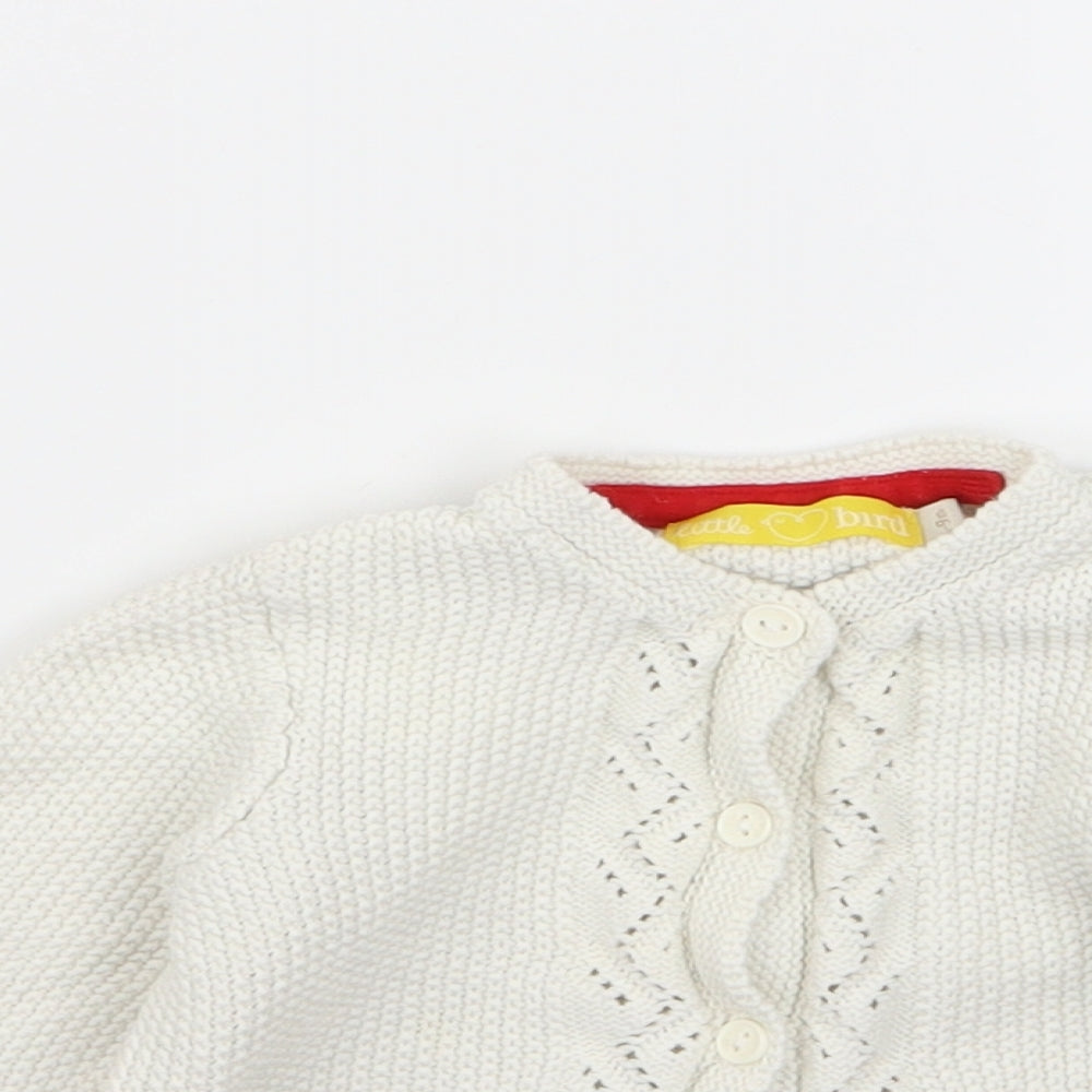 Little Bird Girls White   Cardigan Jumper Size 6-9 Months