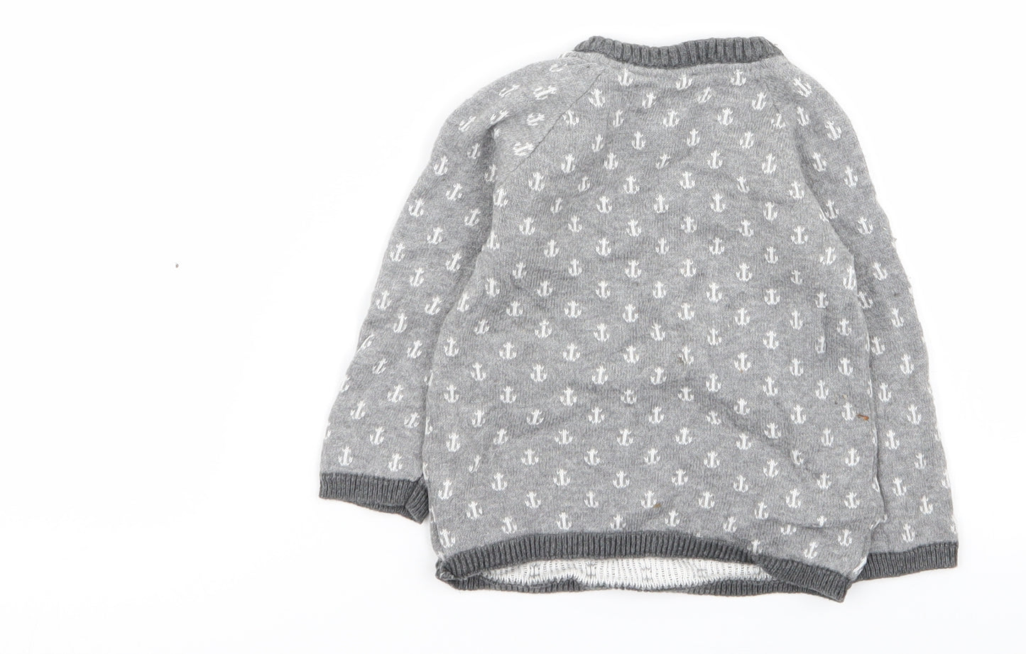 H&M Boys Grey Geometric  Pullover Jumper Size 12-18 Months  - 12 months
