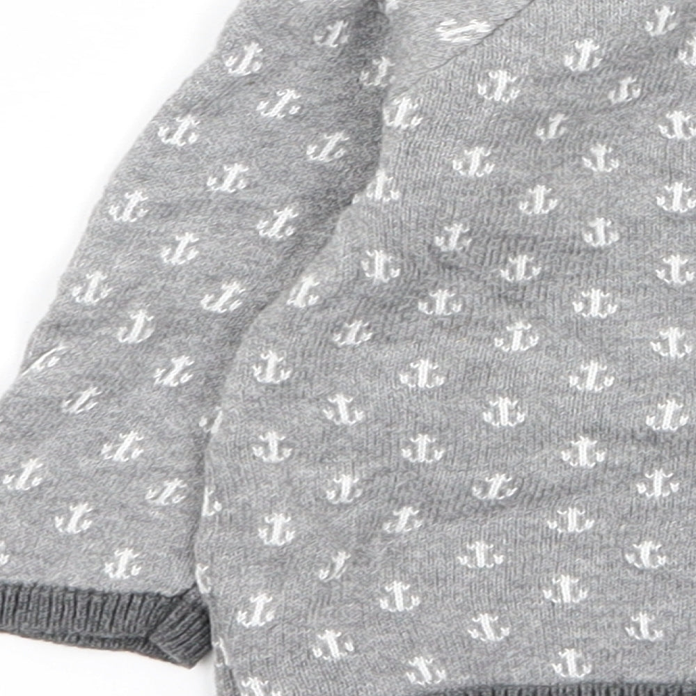 H&M Boys Grey Geometric  Pullover Jumper Size 12-18 Months  - 12 months