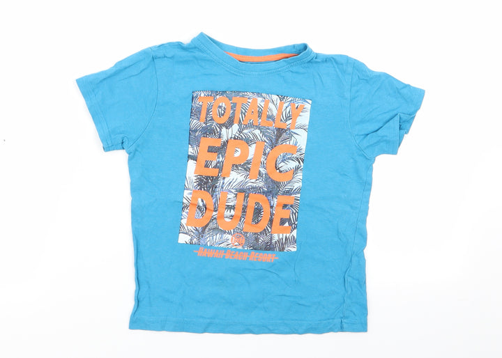 Primark Boys Blue Basic T-Shirt Size 4-5 Years