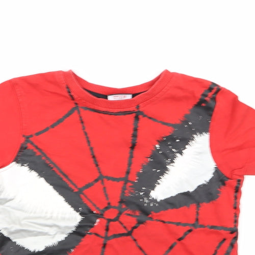 Asda George Boys Red Geometric  Basic T-Shirt Size 4-5 Years  - spiderman