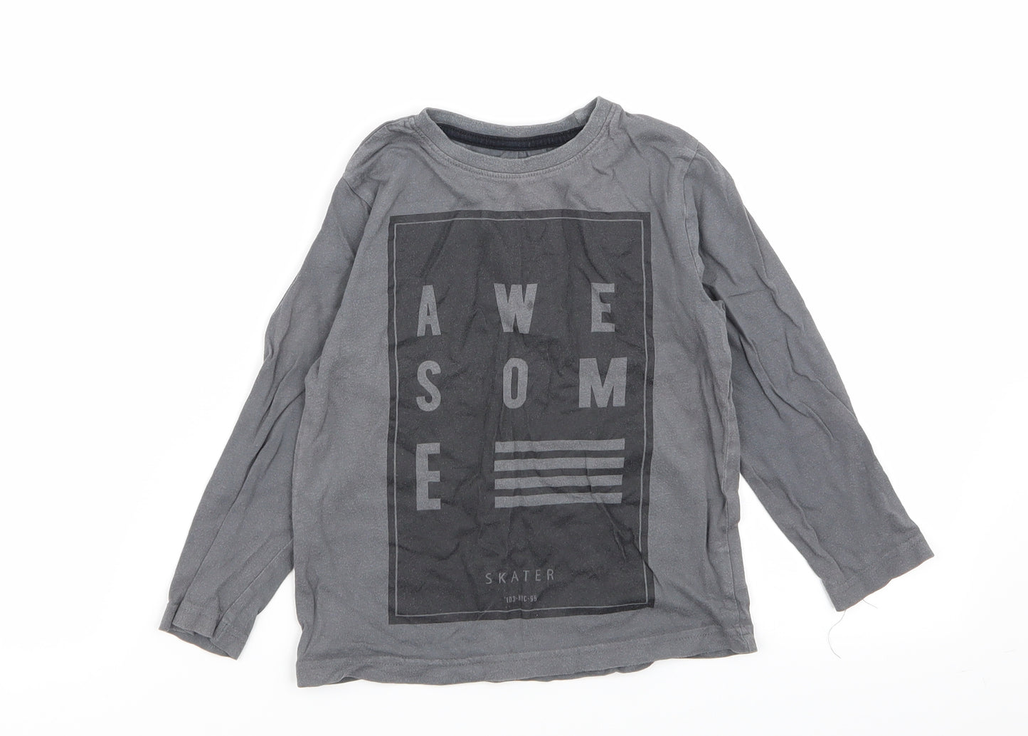 Primark Boys Grey   Basic T-Shirt Size 3-4 Years
