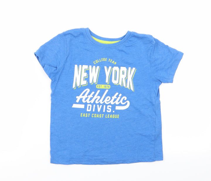 Primark Boys Blue Basic T-Shirt Size 4-5 Years