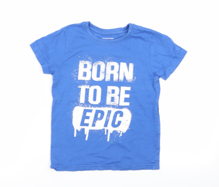Primark Boys Blue Basic T-Shirt Size 5-6 Years