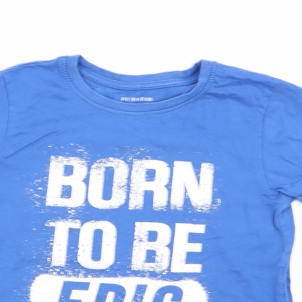 Primark Boys Blue   Basic T-Shirt Size 5-6 Years