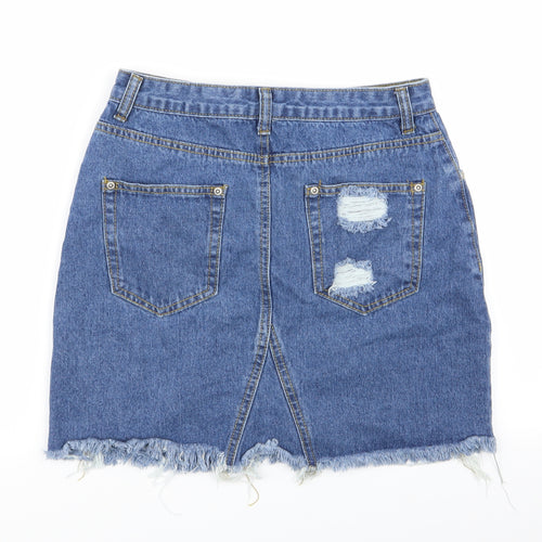 PLT Womens Blue   Mini Skirt Size 8  - ripped skirt