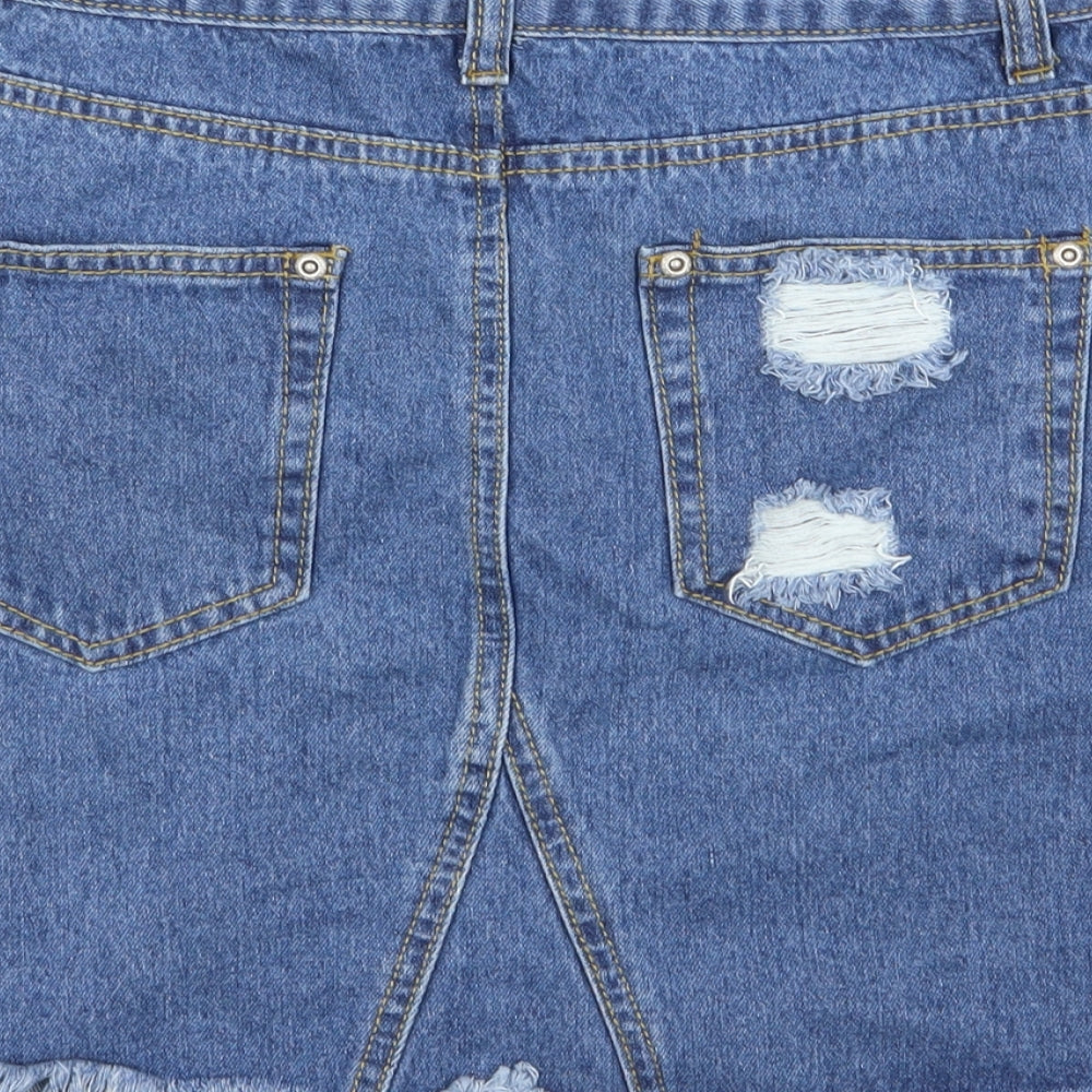 PLT Womens Blue   Mini Skirt Size 8  - ripped skirt