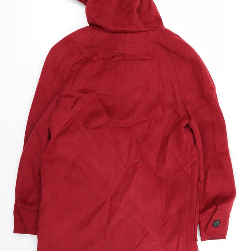 M&S Womens Red   Overcoat Coat Size 8