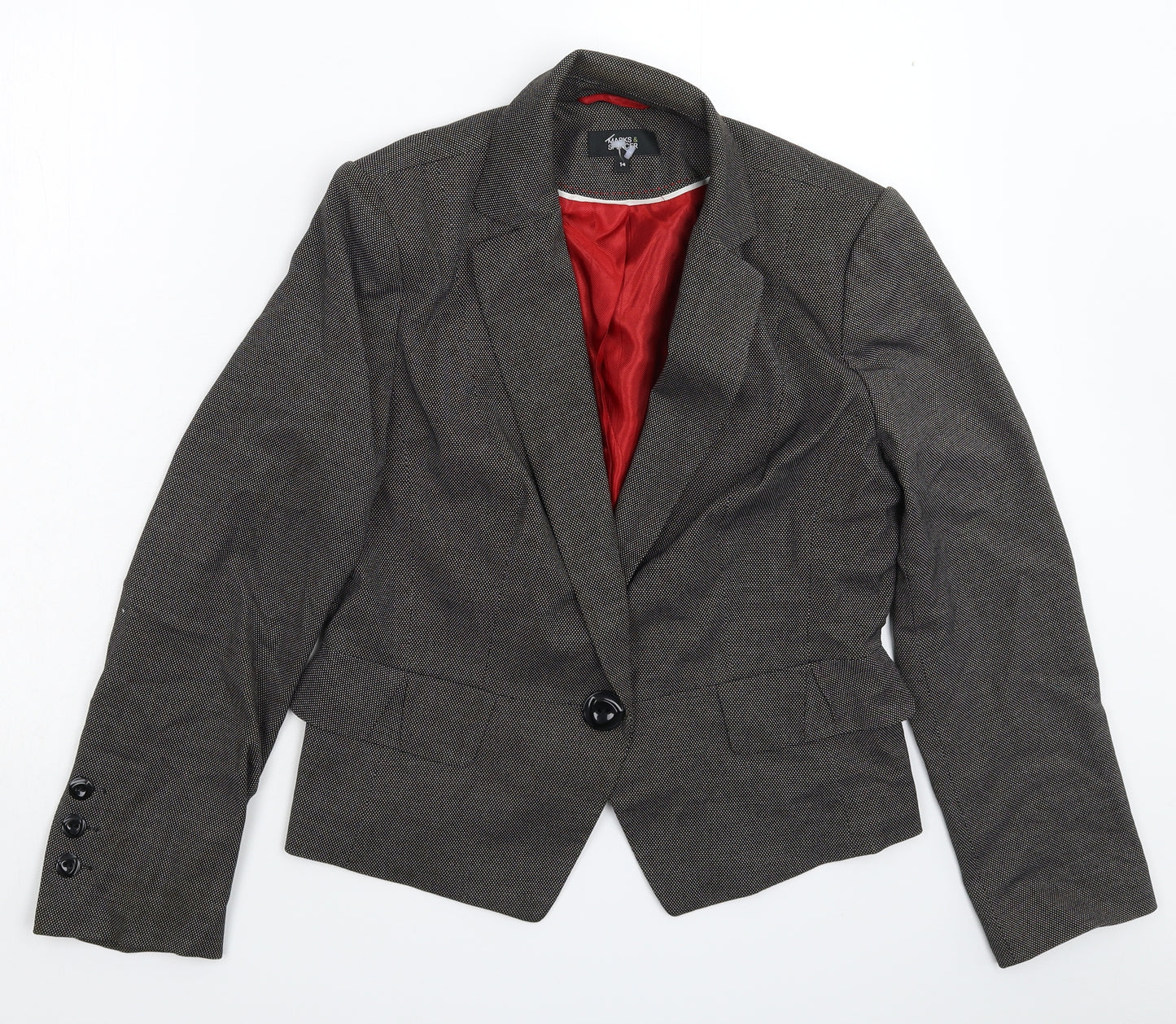 Marks and Spencer Womens Grey   Jacket Suit Jacket Size 14
