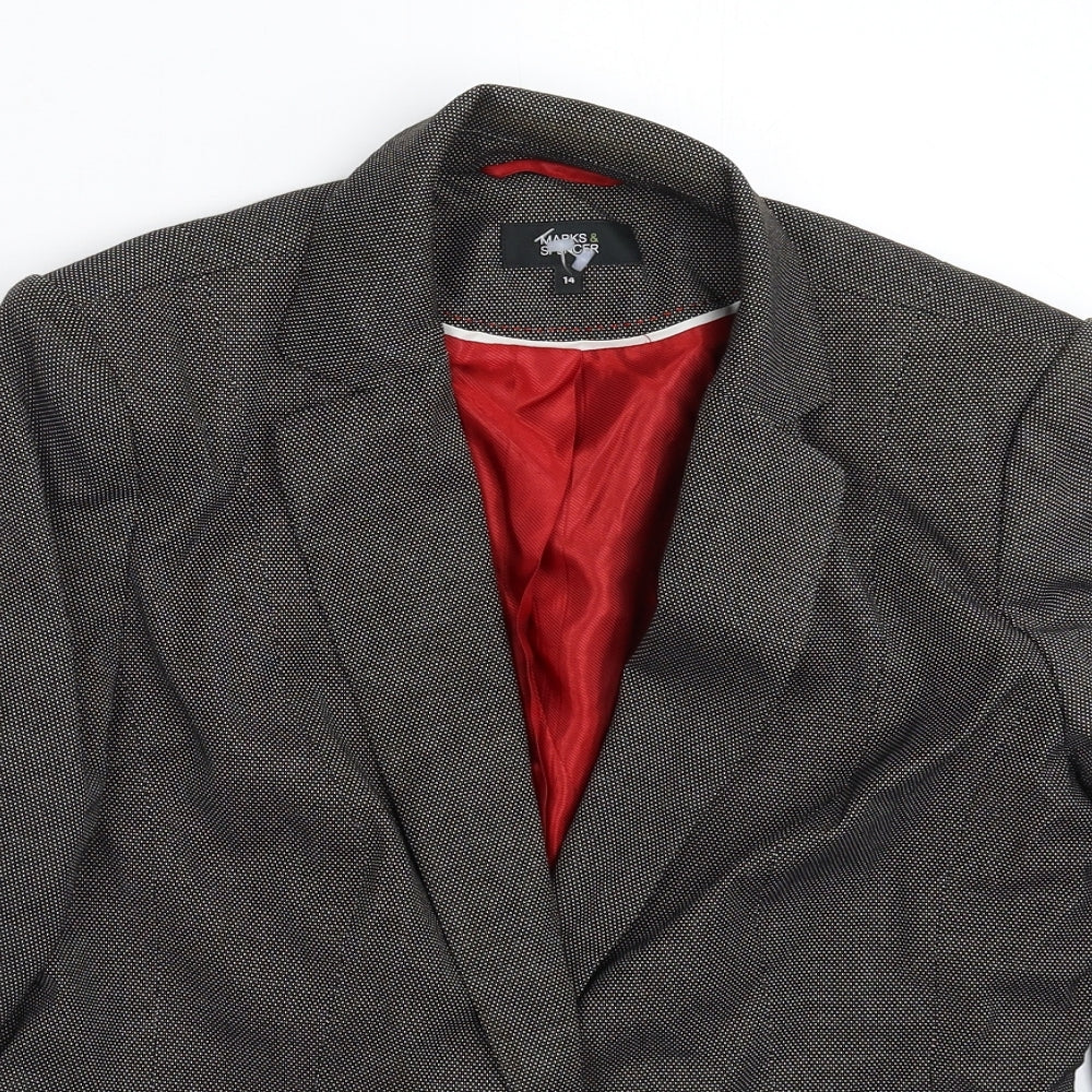 Marks and Spencer Womens Grey   Jacket Suit Jacket Size 14