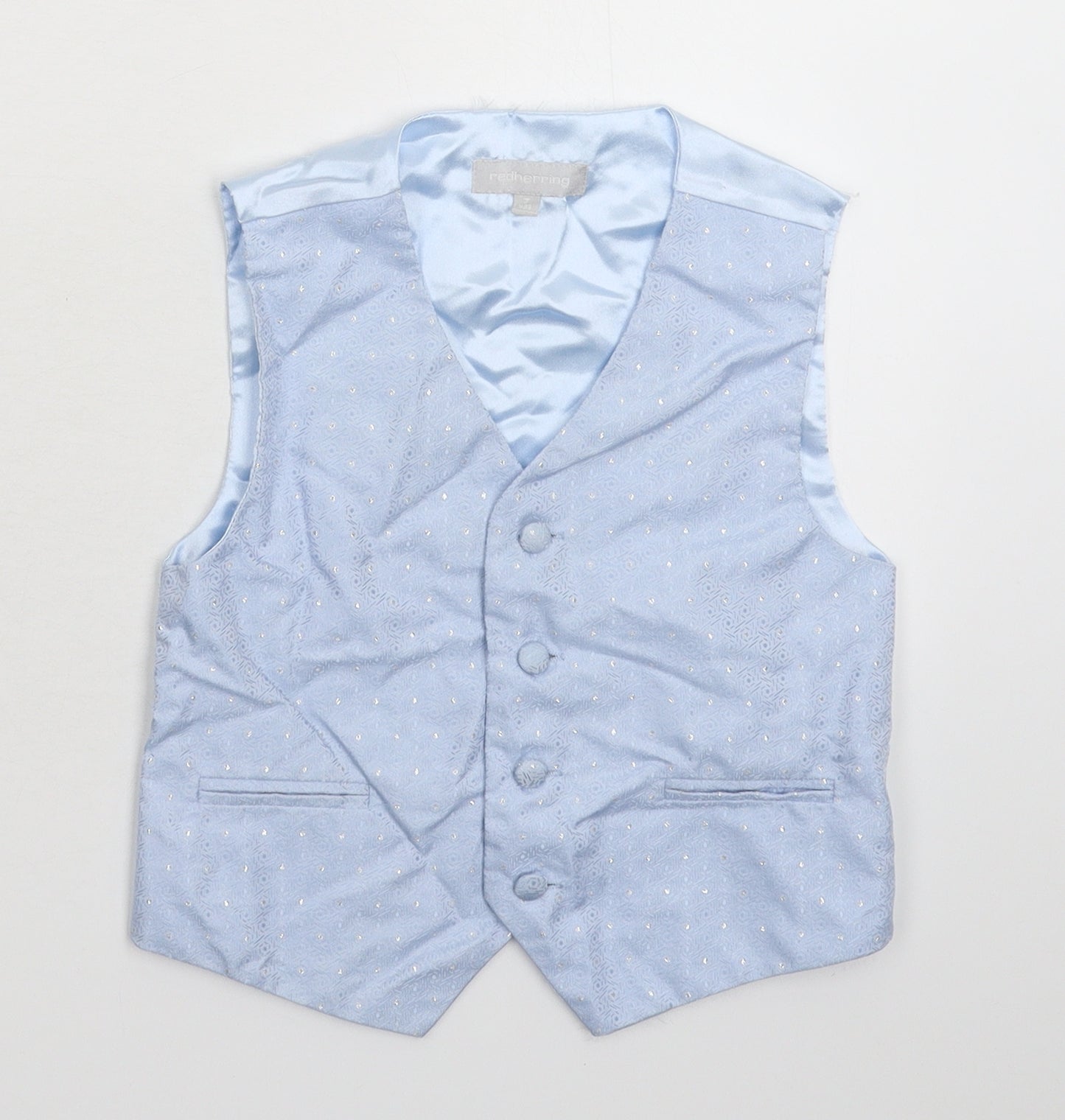 Red Herring Boys Blue Geometric  Jacket Waistcoat Size 7 Years