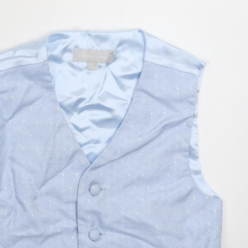 Red Herring Boys Blue Geometric  Jacket Waistcoat Size 7 Years