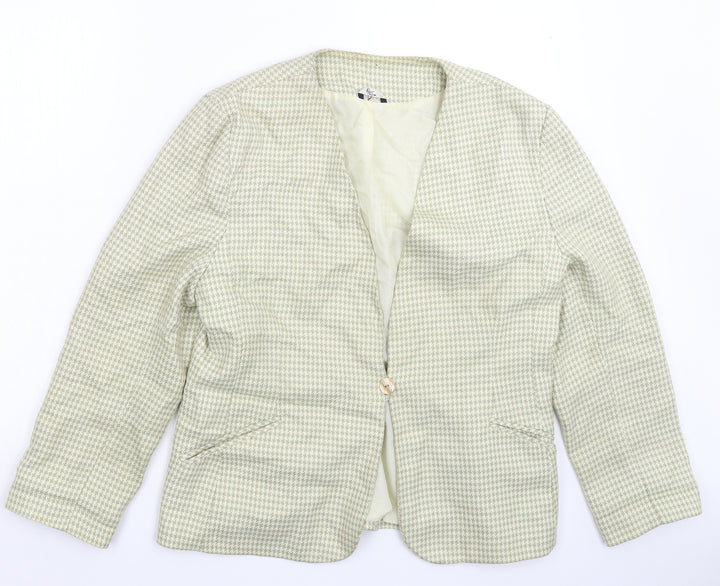 Klass Womens Multicoloured Houndstooth Jacket Blazer Size 16