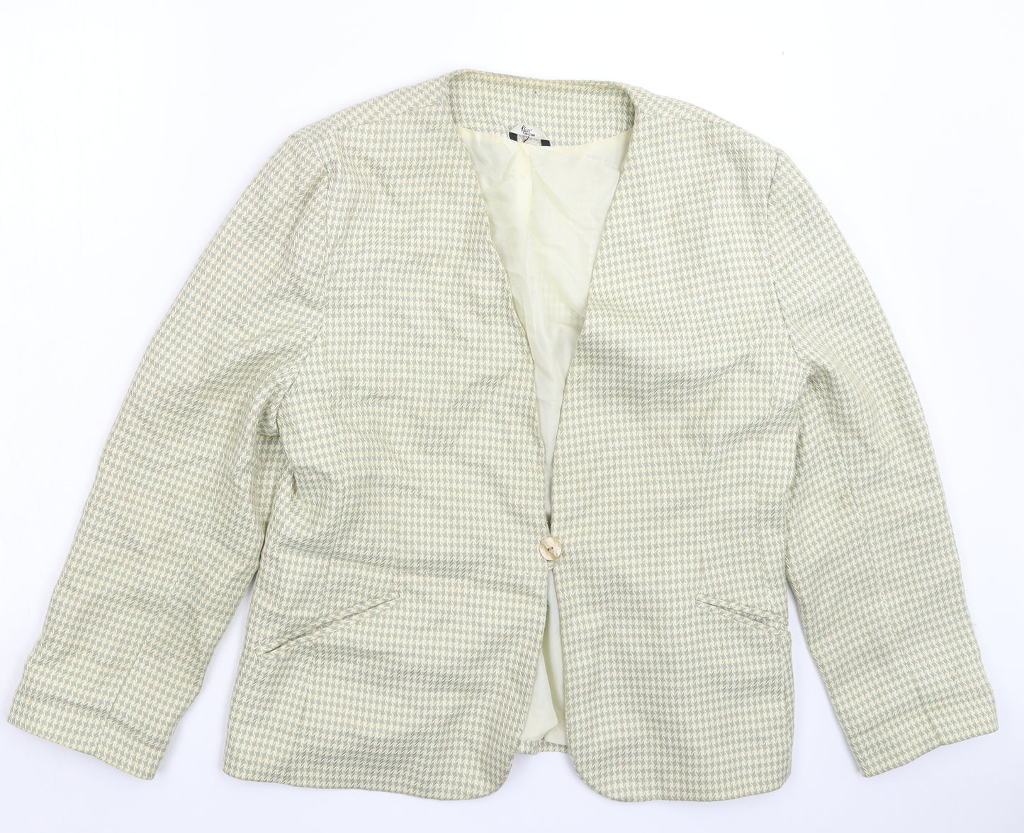 Klass Womens Multicoloured Houndstooth  Jacket Blazer Size 16