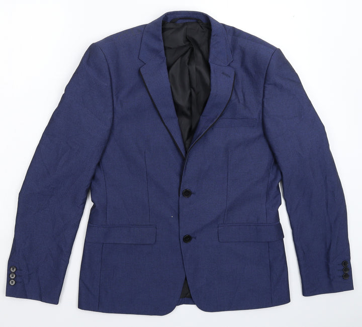 Burton Mens Blue Jacket Suit Jacket Size 38