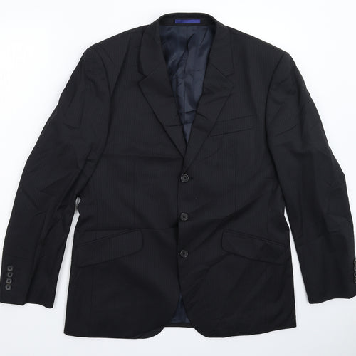 NEXT Mens Black Striped  Jacket Suit Jacket Size 40