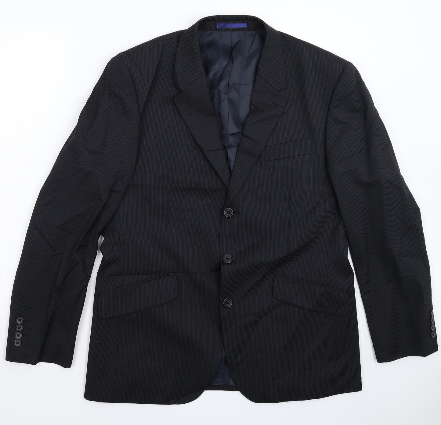 NEXT Mens Black Striped  Jacket Suit Jacket Size 40