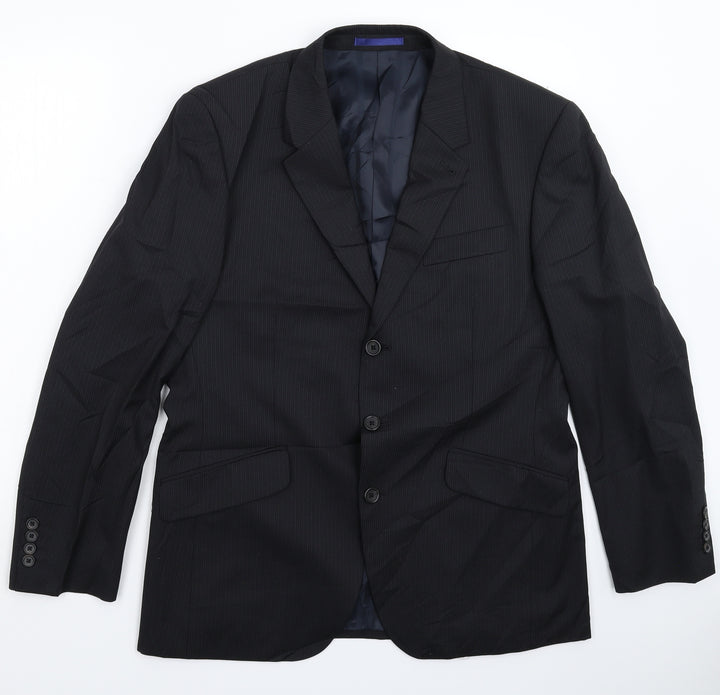 NEXT Mens Black Striped  Jacket Suit Jacket Size 40