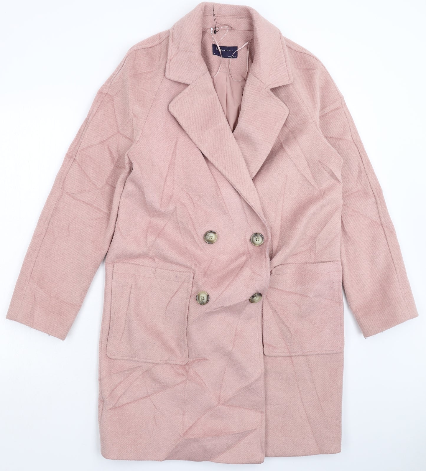 Marks and Spencer Womens Pink   Overcoat Coat Size 10