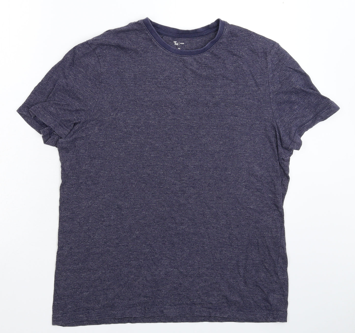 TU Mens Blue Striped   T-Shirt Size M