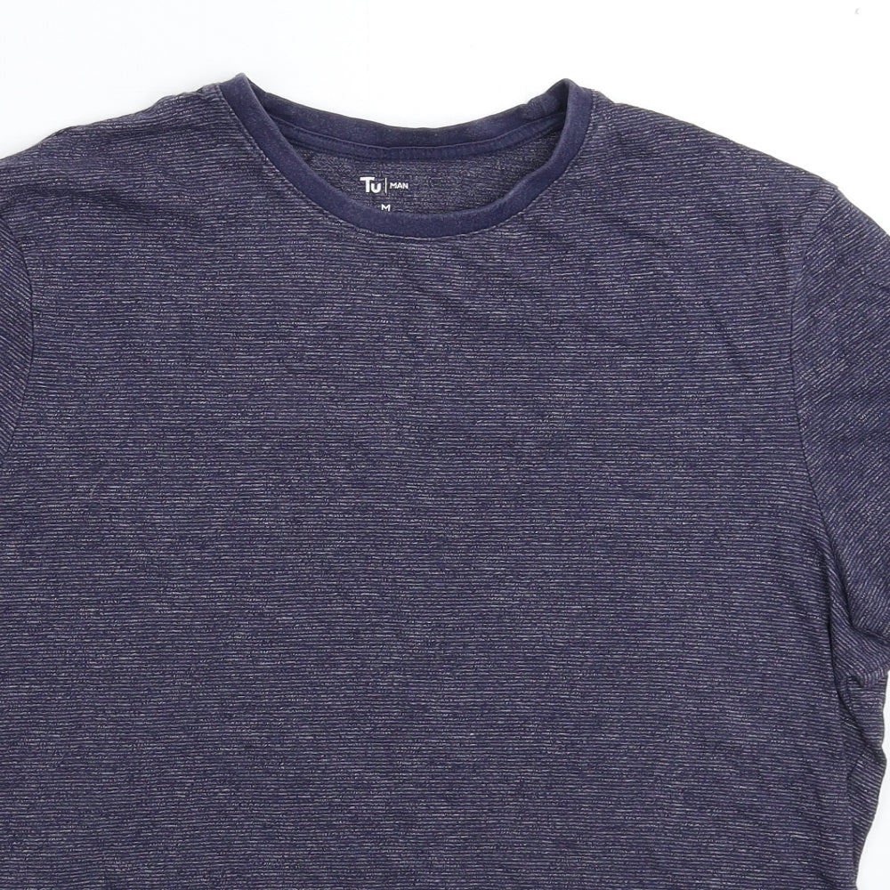 TU Mens Blue Striped   T-Shirt Size M